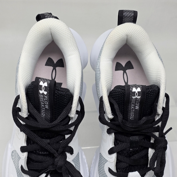 Under Armour Basketball Shoes Women's White/Gray 3025603-100 Size 8.5 Pre-owned - Picture 9 of 10